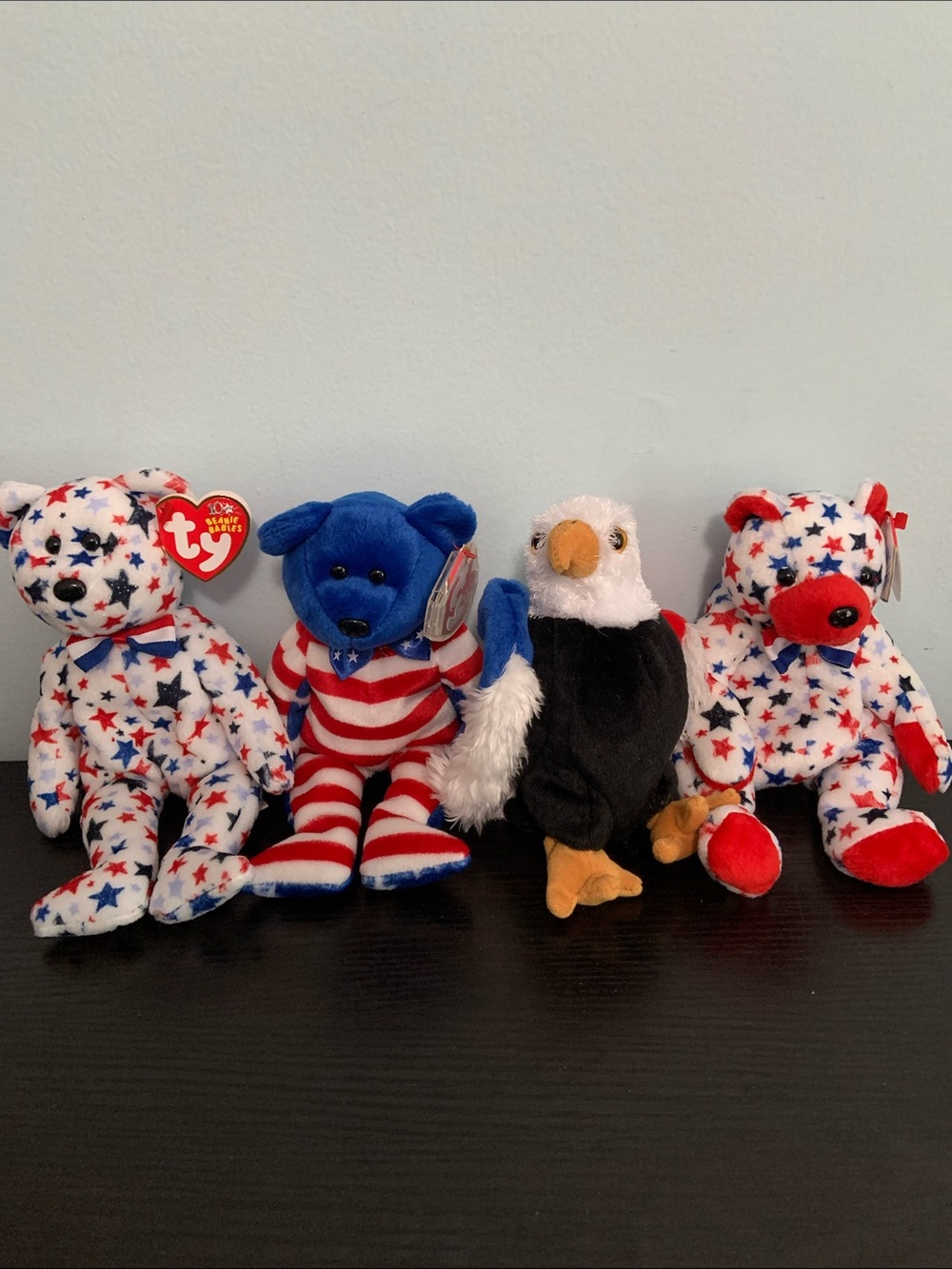 Patriotic Ty Beanies Bundle of 4